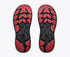 Hoka Clifton 11 GORE-TEX mens in a grey upper with a black sole and red details on the laces and sole. The Clifton 11 GORE-TEX® is engineered to seal out the elements with a GORE-TEX® Invisible Fit membrane, closed mesh upper, and water-repellant coating. View of the sole of both shoes.
