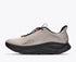 Hoka Clifton 11 GORE-TEX mens in a grey upper with a black sole and red details on the laces and sole. The Clifton 11 GORE-TEX® is engineered to seal out the elements with a GORE-TEX® Invisible Fit membrane, closed mesh upper, and water-repellant coating. Inside side profile of shoe.