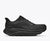 hoka clifton 11 womens, lightweight everyday road running and walking shoe, black and black, side profile of shoe