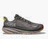 Dark grey hoka mens waterproof running shoe with orange sole