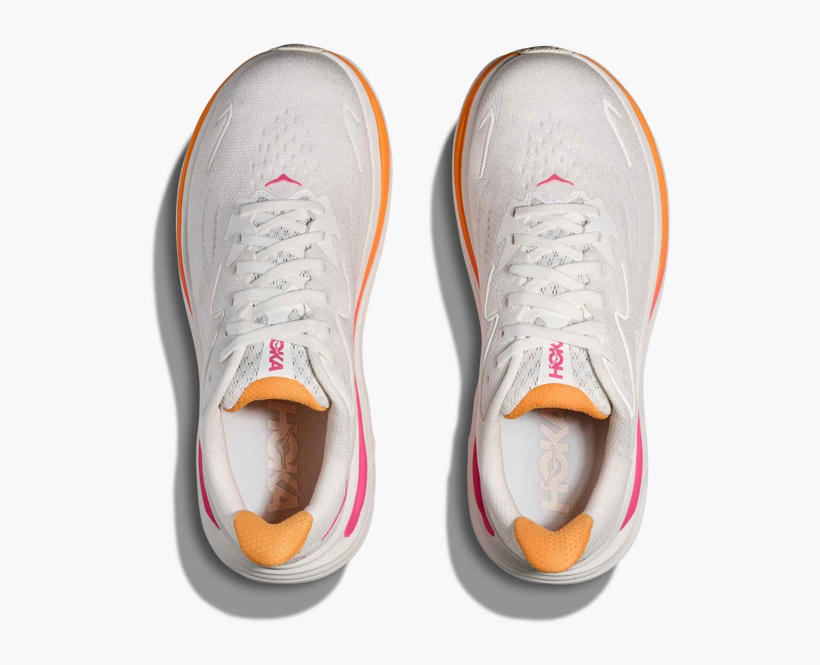Hoka clifton 10 for women in white, electric rose colour