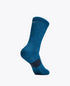 Side view of one of the blue Hoka Crew Socks, in a pack of 3