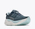 hoka gaviota 6 for women, cushioned stability shoe for road running and walking, navy colour with light blue details, side profile of shoe on a white background
