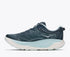 hoka gaviota 6 for women, cushioned stability shoe for road running and walking, navy colour with light blue details, side profile of shoe on a white background