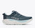 hoka gaviota 6 for women, cushioned stability shoe for road running and walking, navy colour with light blue details, side profile of shoe on a white background