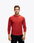 Man wearing hoka long sleeve running top in red colour