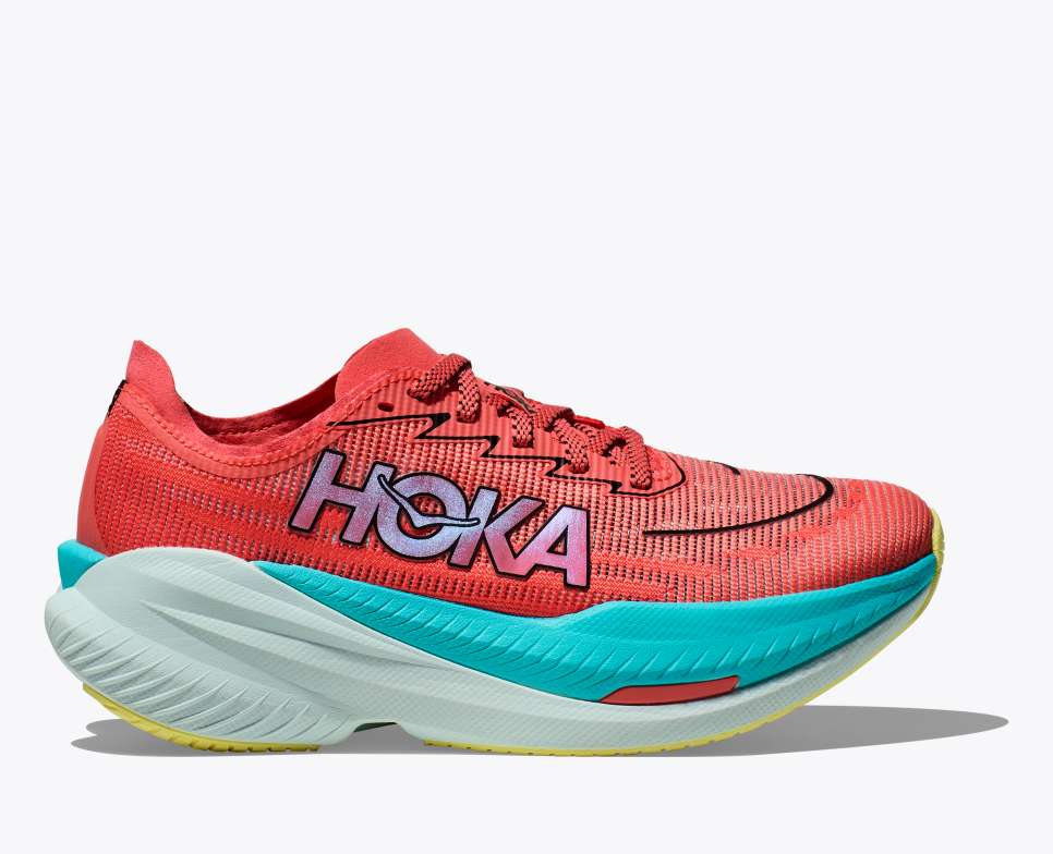 Hoka Mach X 2 for Women grapefruit side profile