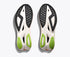 hoka mach x 3 for men, pebax plated speed and tempo road running shoe, white with orange colour black and lime green details, sole of shoe