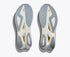 hoka mach x 3 for women, pebax plated speed and tempo running shoe, white with blue details, sole of shoe