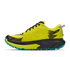 hoka mafate 5 mens, technical trail running shoes with cushioning, neon green with black and teal details, inside profile of shoes