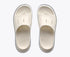 hoka ora recovery slide for all gender, comfortable and supportive slider for after run recovery, cream colour, side profile of ora slide on a white background
