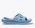 hoka ora recovery slide for all gender, comfortable and supportive slider for after run recovery, light blue colour, side profile of ora slide on a white background
