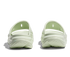 hoka ora recovery slide for all gender, comfortable and supportive slider for after run recovery, light green colour, back profile of ora slide on a white background