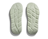 hoka ora recovery slide for all gender, comfortable and supportive slider for after run recovery, light green colour, bottom profile of sole of ora slide on a white background