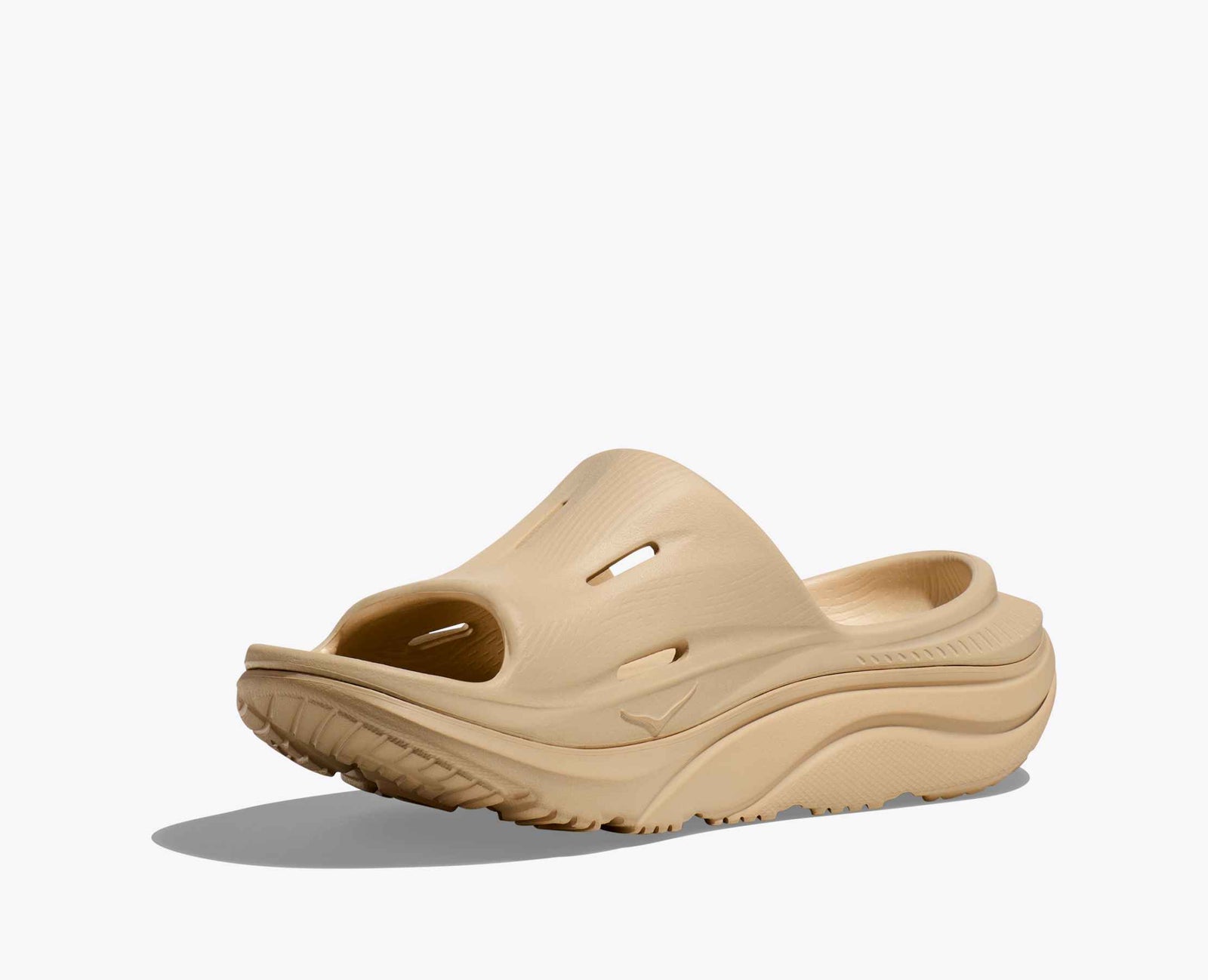 Beige sandal hoka ora recovery slide for after run comfort