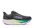 hoka rocket x 3, carbon plated running shoe for all gender, black with neon details, side profile of shoe on a white background