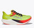 hoka rocket x3 running shoe in colour neon yuzu / squid ink