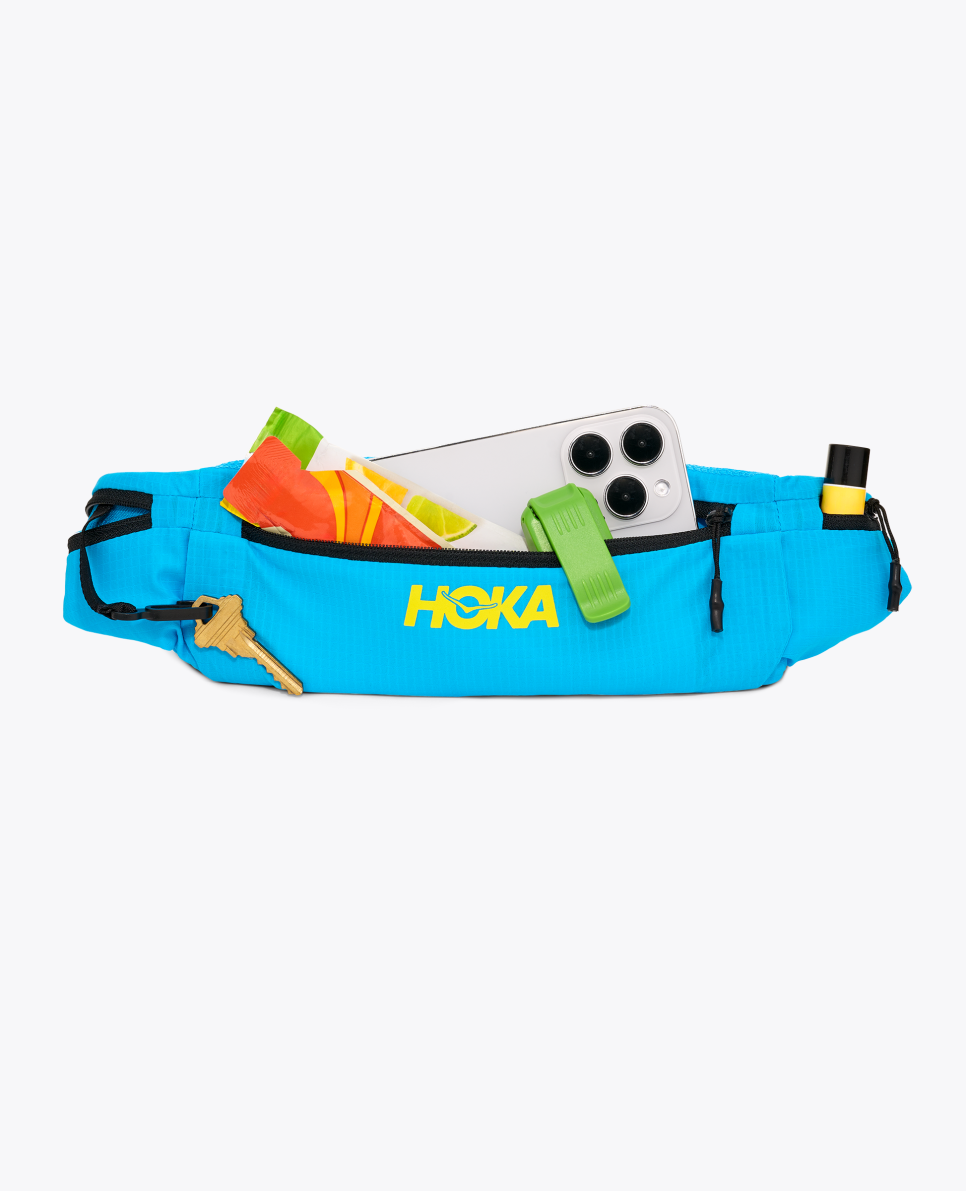 Hoka Run Belt blue with products