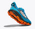 bottom view of hoka speedgoat trail running shoe mens blue black orange