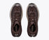 hoka speedgoat gtx 7 mens, waterproof technical trail shoe, brown with tan details, top down of shoes
