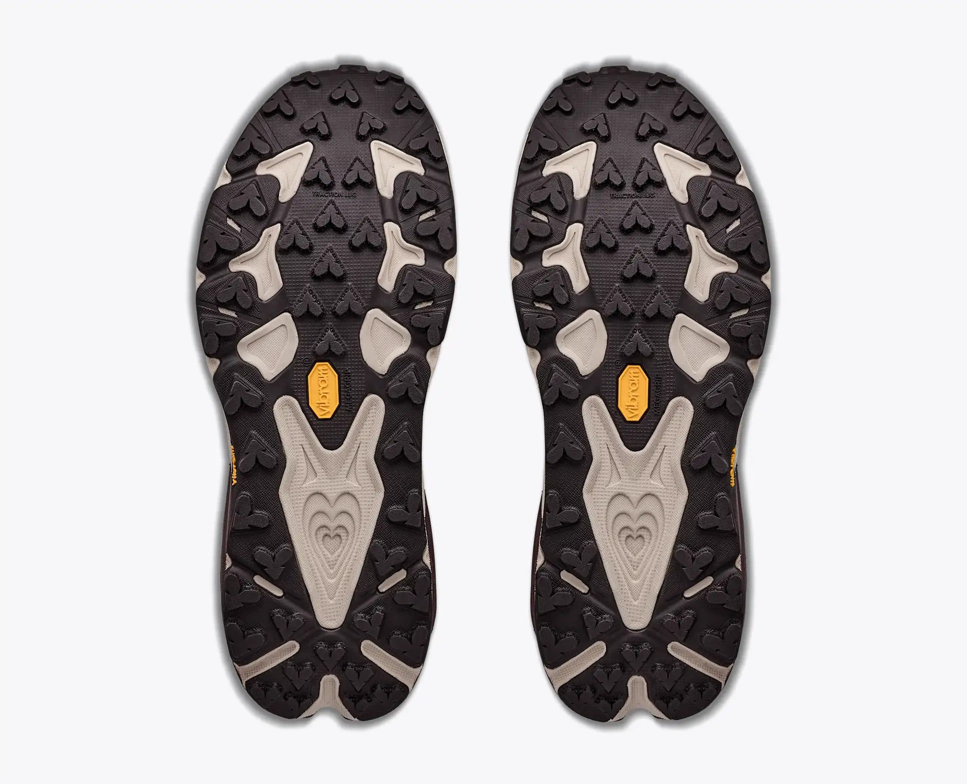 hoka speedgoat gtx 7 mens, waterproof technical trail shoe, brown with tan details, sole of shoe