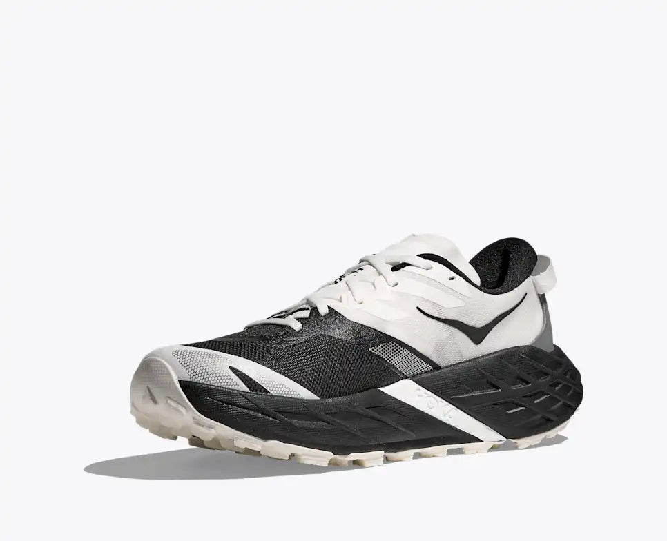 hoka speedgoat 7 trail runners for men in black, white colour