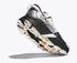 back view of hoka speedgoat 7 trail runners for men in black, white colour