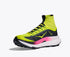 Hoka Tecton X3  neon hoka citrus, trail running shoe, side view
