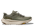 Dark green hoka hiking shoe with cream sole and HOKA logo