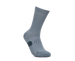 hoka gpx crew run sock, lightweight moisture wicking running sock, grey blue colour, sock front angled portrait 