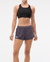 Womens Hoka race day split short in the squid ink colourway. Picture of model wearing shorts. 