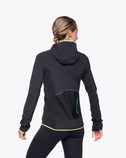Hoka Skyglow Half Zip for Women back standing model