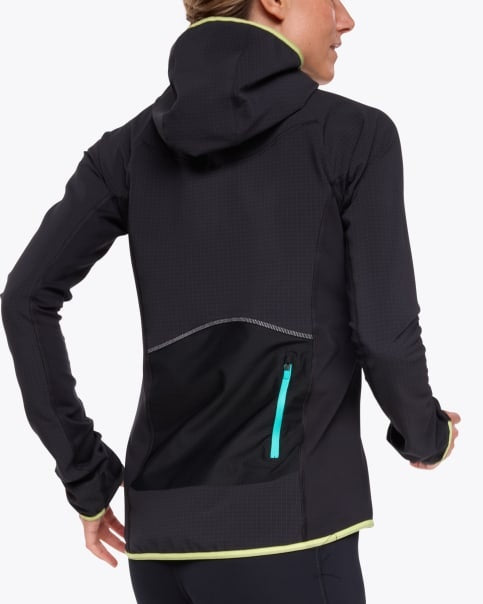 Hoka Skyglow Half Zip for Women back action model