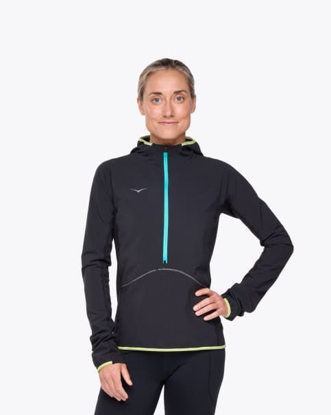 Hoka Skyglow Half Zip for Women front standing model