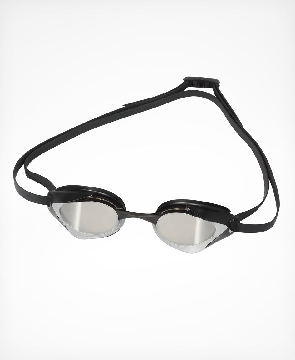 huub eternal swimming race goggle for pool and open water swimming mirror lens and black strap, goggle and strap 