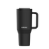 kambukka rio tumbler, 950 ml water bottler with handle and collapsable straw, black colour, black kambukka cup with handle and silver logo