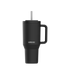 kambukka rio tumbler, 950 ml water bottler with handle and collapsable straw, black colour, black kambukka tumbler with grey straw