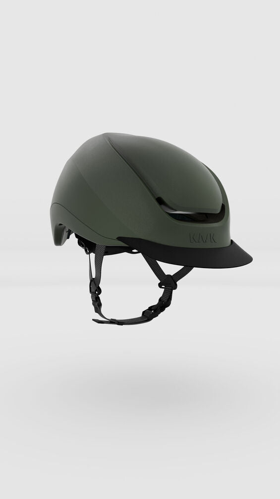 kask moebius limelight bike helmet with integrated led light, green colour