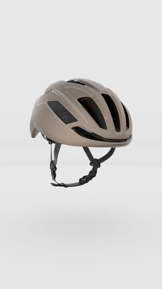 picture of kask sintesi helmet in the light brown sahara colour on a white backround