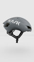 kask utopia y helmet, black matte color, aerodynamic road helmet, side profile of helmet on white background