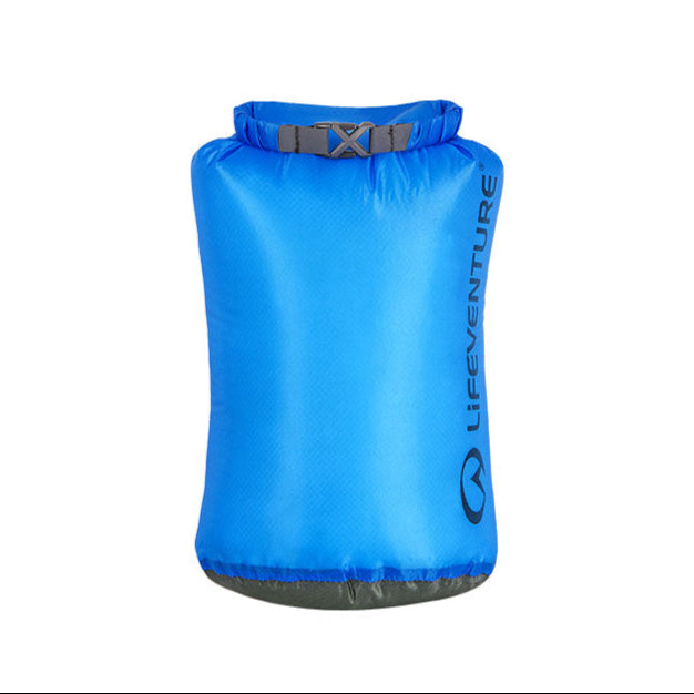Blue dry bag with 'Lifeventure' branding 