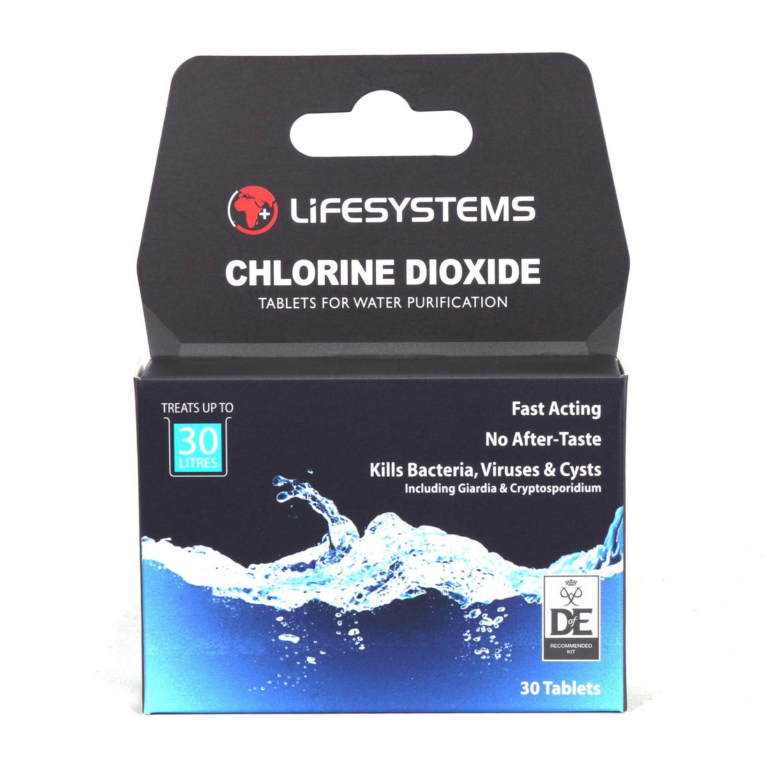 Lifesystems chlorine dioxide tablets packaging 