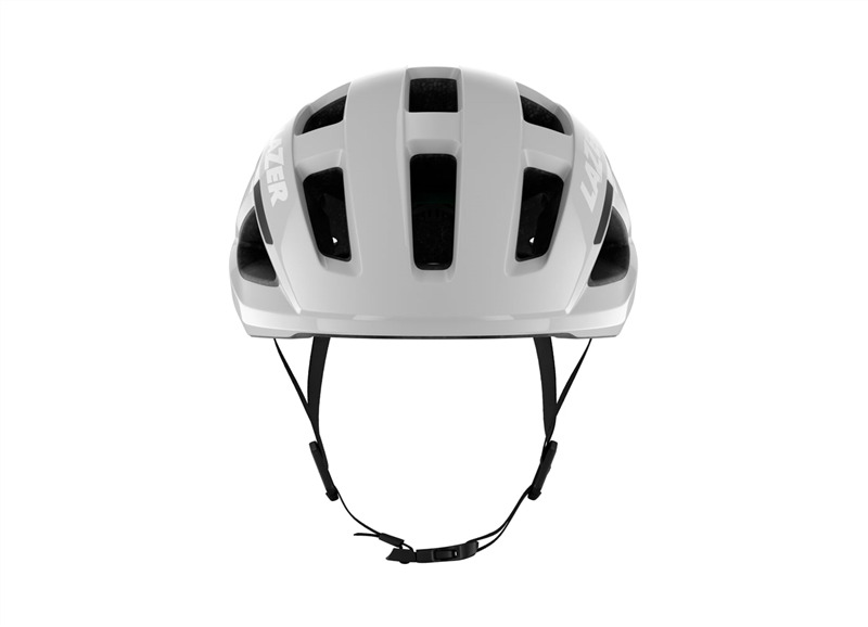 lazer tonic kineticore helmet ice grey, everyday cycling helmet with great breathability, light grey colour, front of helmet