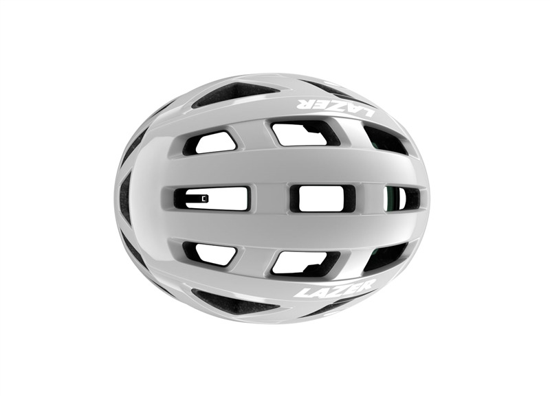 lazer tonic kineticore helmet ice grey, everyday cycling helmet with great breathability, light grey colour, top of helmet
