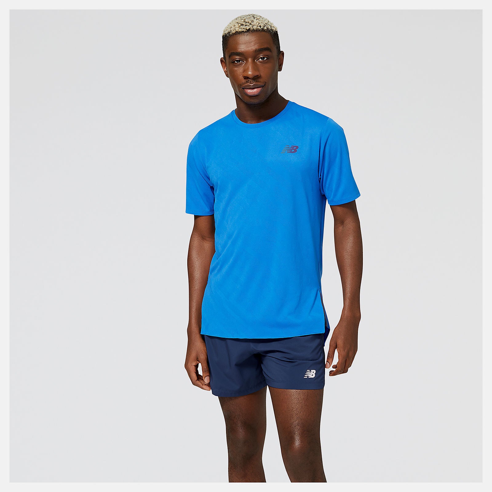 new balance run t-shirt for men blue