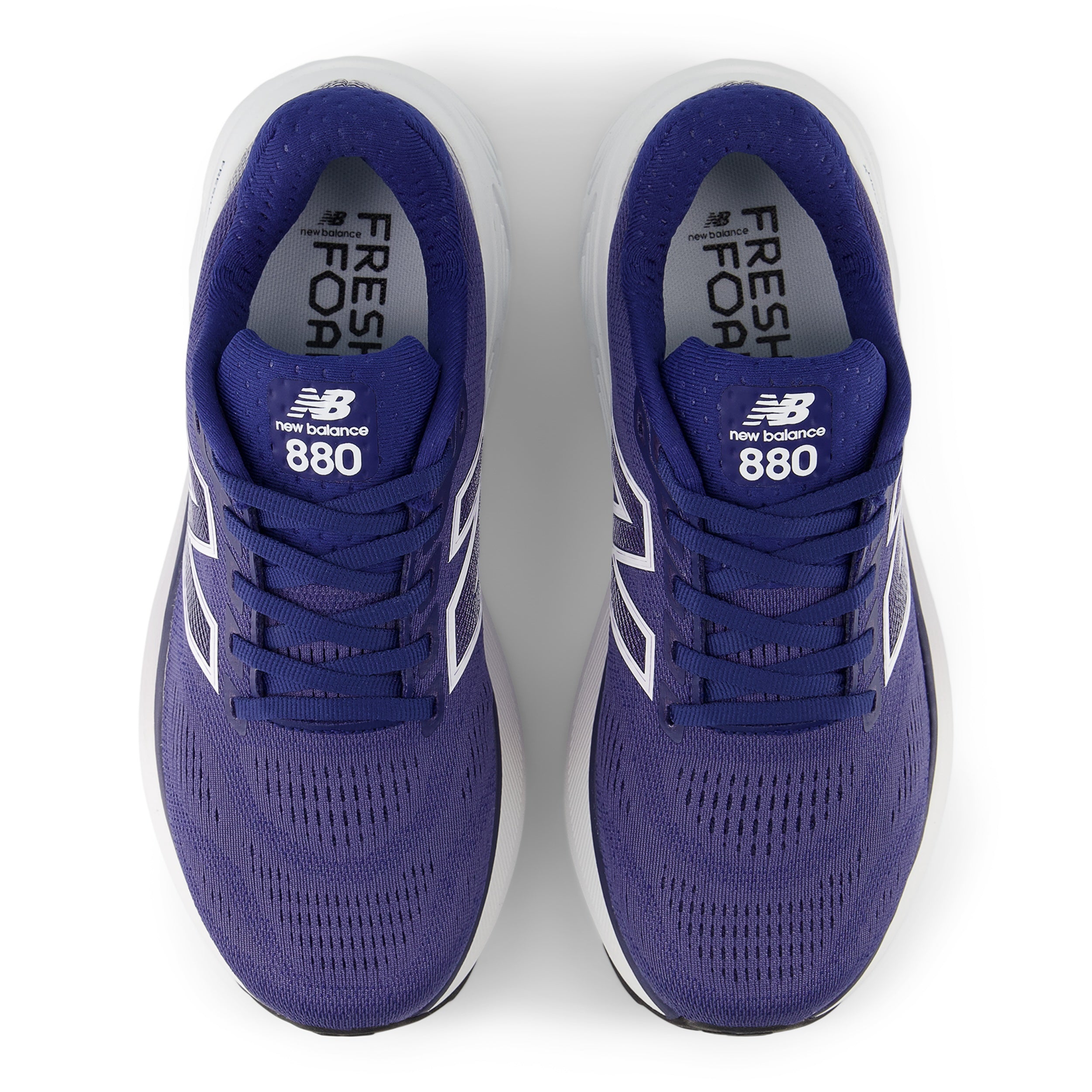 nb 880v15 for women, cushioned neutral running shoe, dark blue with white sole, top view