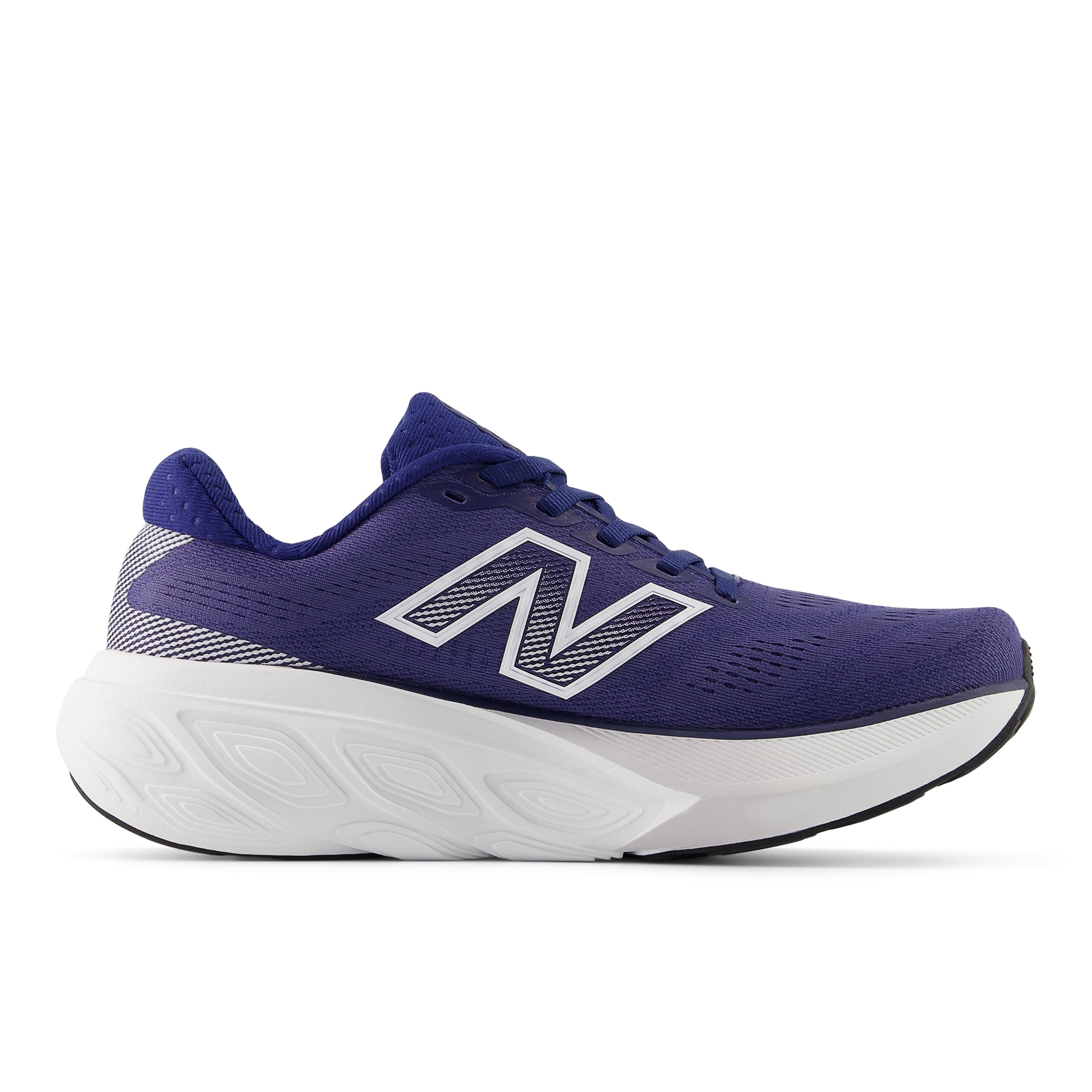 nb 880v15 for women, cushioned neutral running shoe, dark blue with white sole, side profile