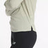 new balance athletics long sleeve, long sleeve breathable layering shirt, light green colour, close up of new balance long sleeve with side cut detail