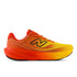 new balance fresh foam 1080v15, soft bouncy lightweight road running shoe for men, bright orange colour with yellow accents, profile of shoe on a white background