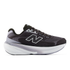 new balance fresh foam 860v15, comfortable lightweight supportive stability road running shoe for women, black with grey accents, profile of shoe on a white background
